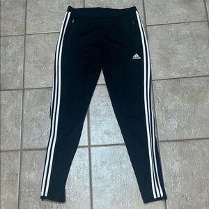 Adidas black and white track pants